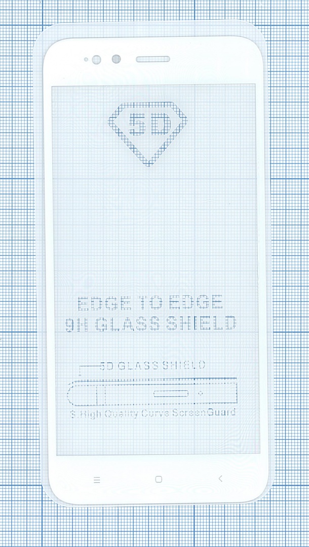 Защитное стекло "Полное покрытие" для Xiaomi Mi A1 белое