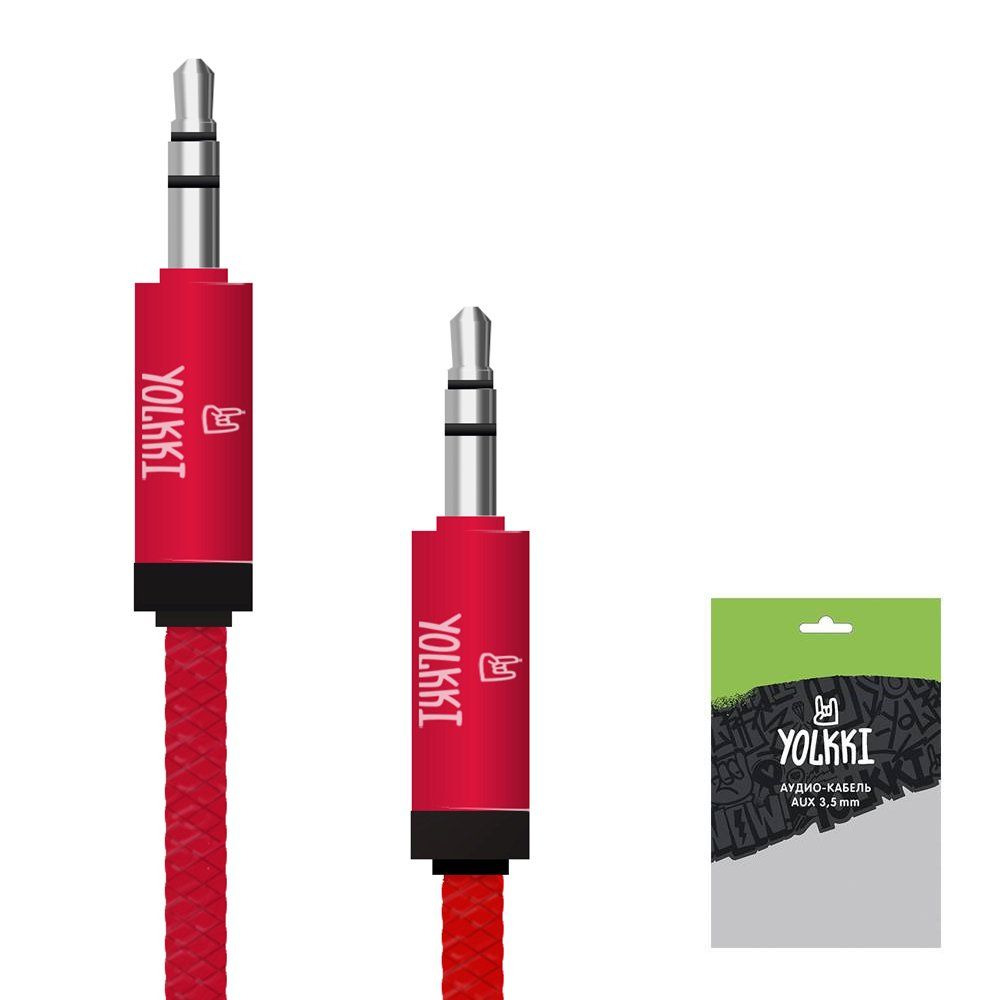 Кабель AUX YOLKKI Violin pack красный (1м)
