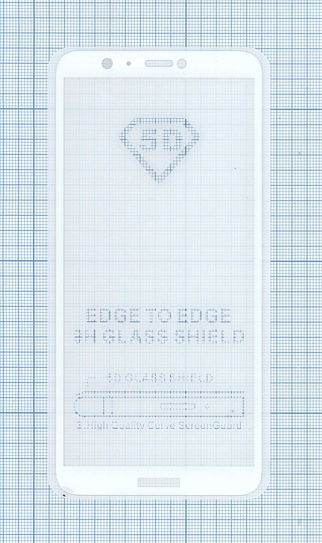 Защитное стекло "Полное покрытие" для Huawei P Smart / Huawei Enjoy 7S белое