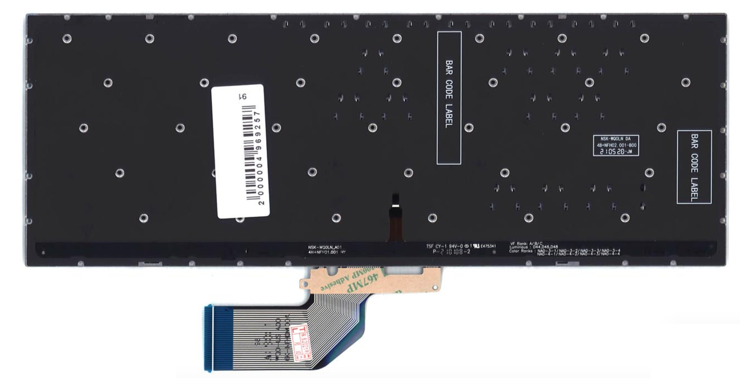 Клавиатура Asus VivoBook S13 S330FA серебристая, с подсветкой, OEM