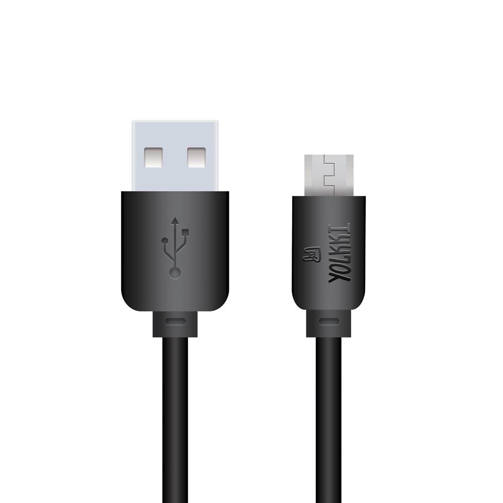 Кабель USB - micro USB YOLKKI Standart 02 черный (1м) /max 2,1A/