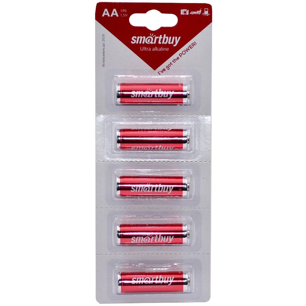 Батарейка алкалиновая SmartBuy AA LR6 (блистер/5шт)