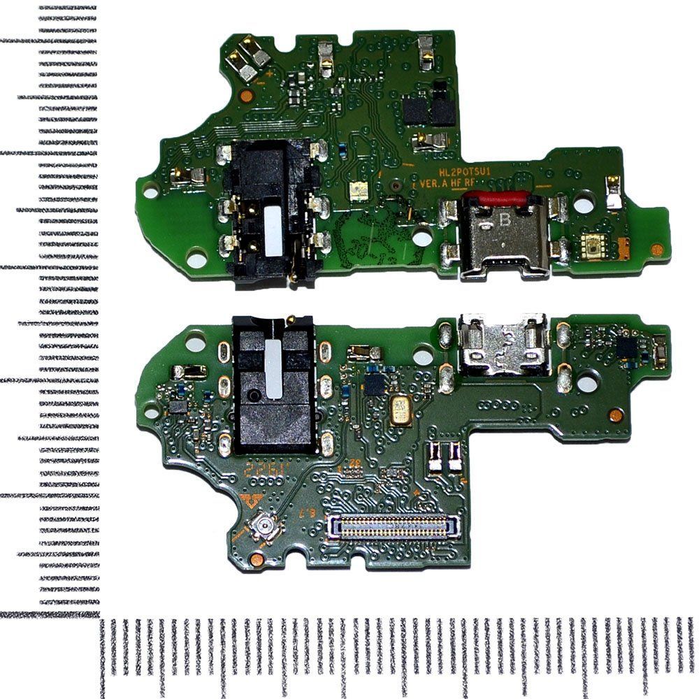 Шлейф (плата) Huawei P Smart 2019 + системный разъем + разъем гарнитуры + микрофон orig Factory