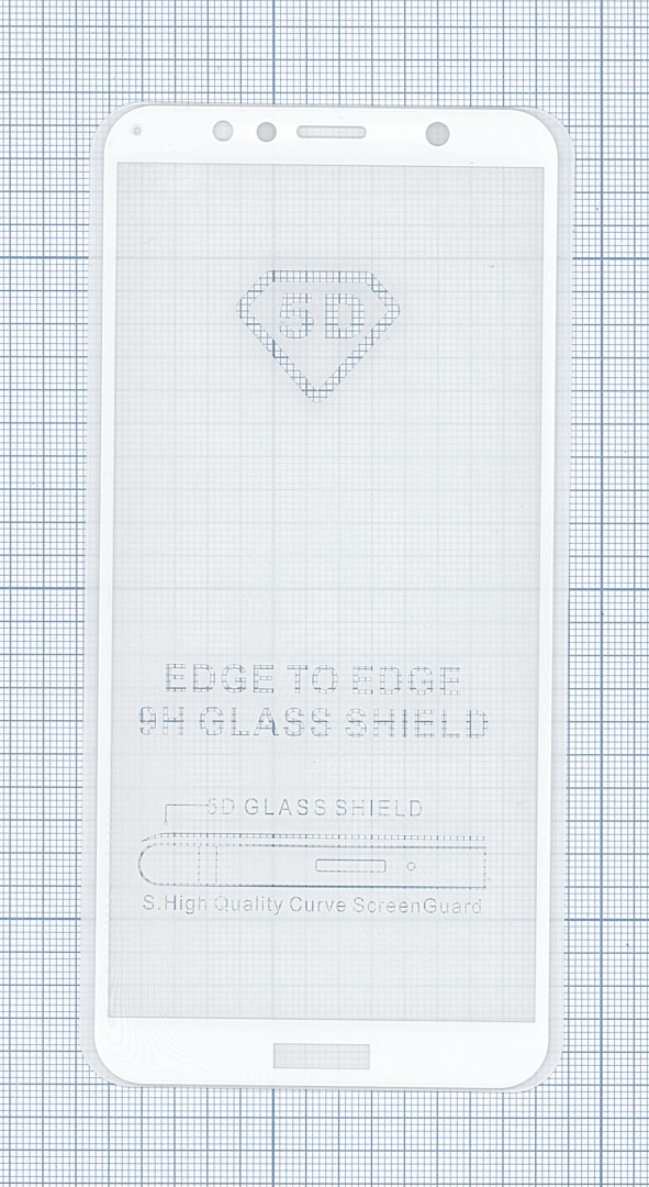 Защитное стекло "Полное покрытие" для Huawei Honor 7A pro белое