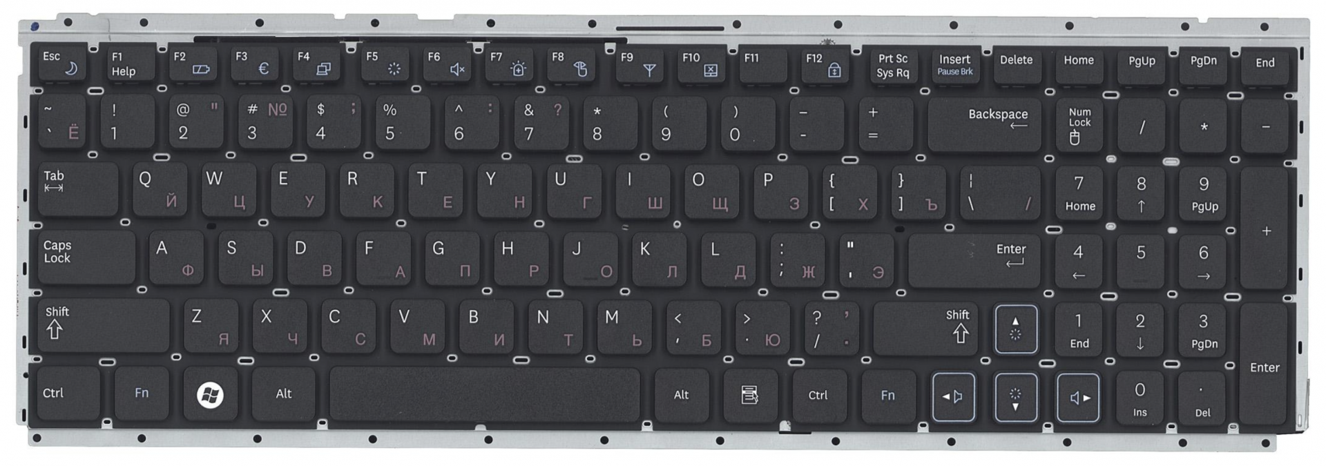 Клавиатура Samsung RC510 с подложкой, OEM