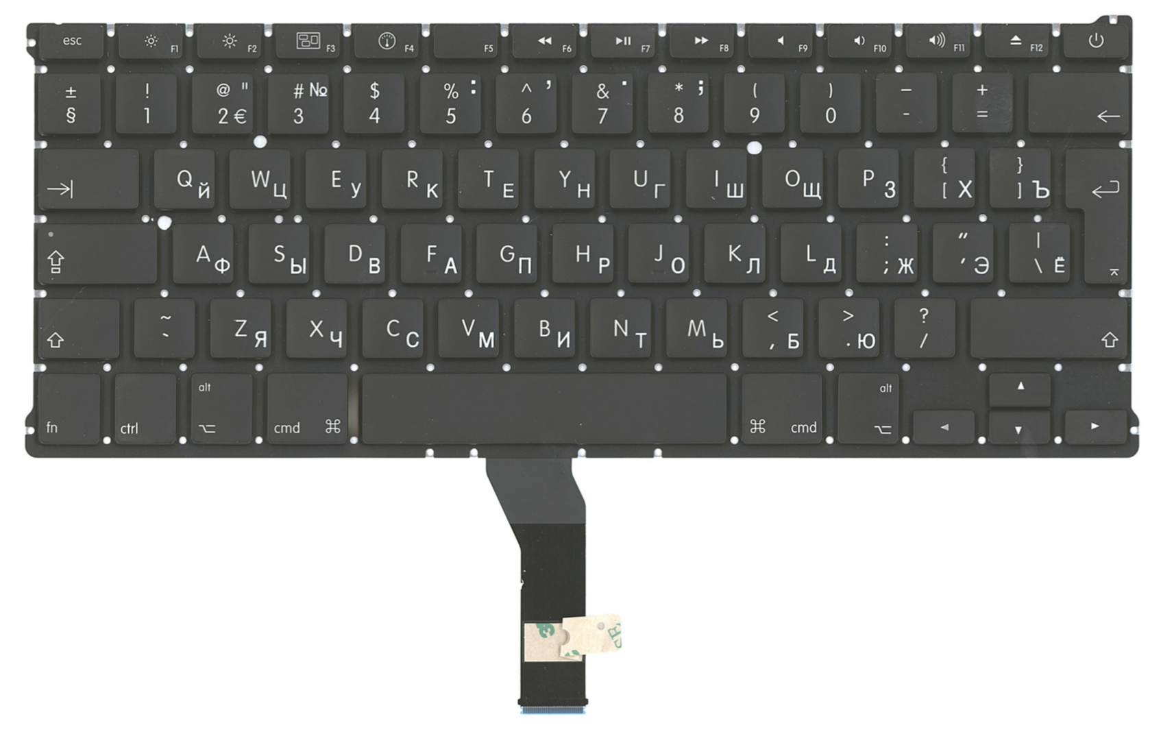Клавиатура Apple MacBook Air 13.3" конец 2010 A1369 (MC504LL/A) большой Enter, без подсветки, OEM
