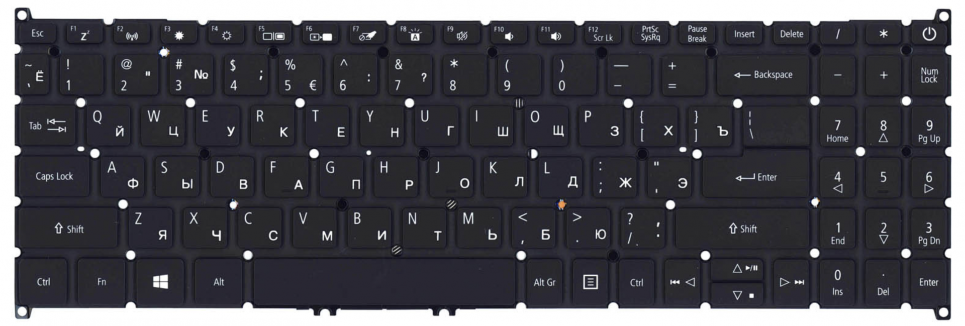 Клавиатура ACER Aspire 5 A515-43 с подсветкой, OEM