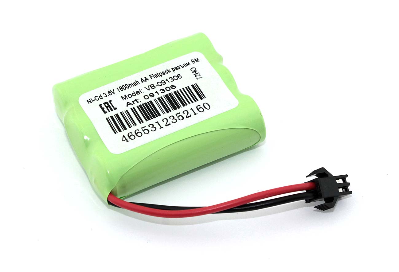 Аккумулятор Ni-Cd 3.6V 1800mah AA Flatpack разъем SM