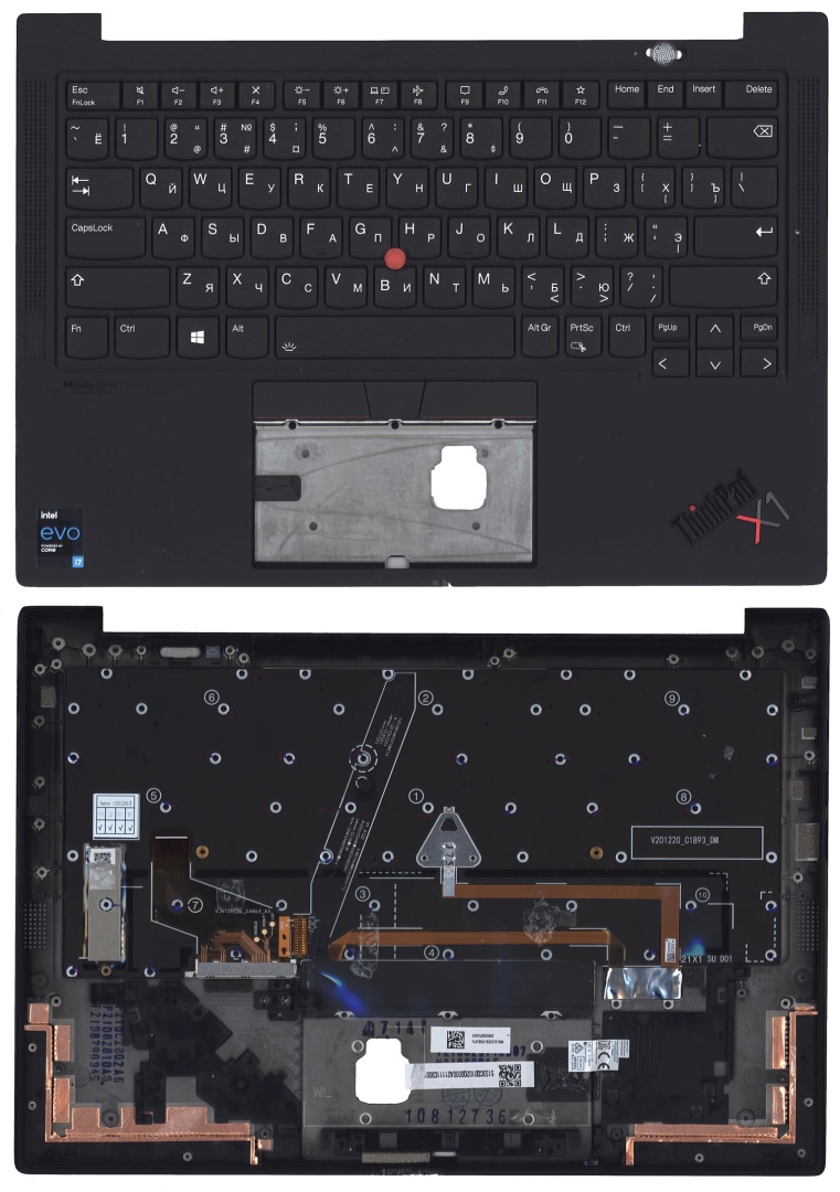 Клавиатура для ноутбука Lenovo ThinkPad X1 Carbon Gen 9 топкейс