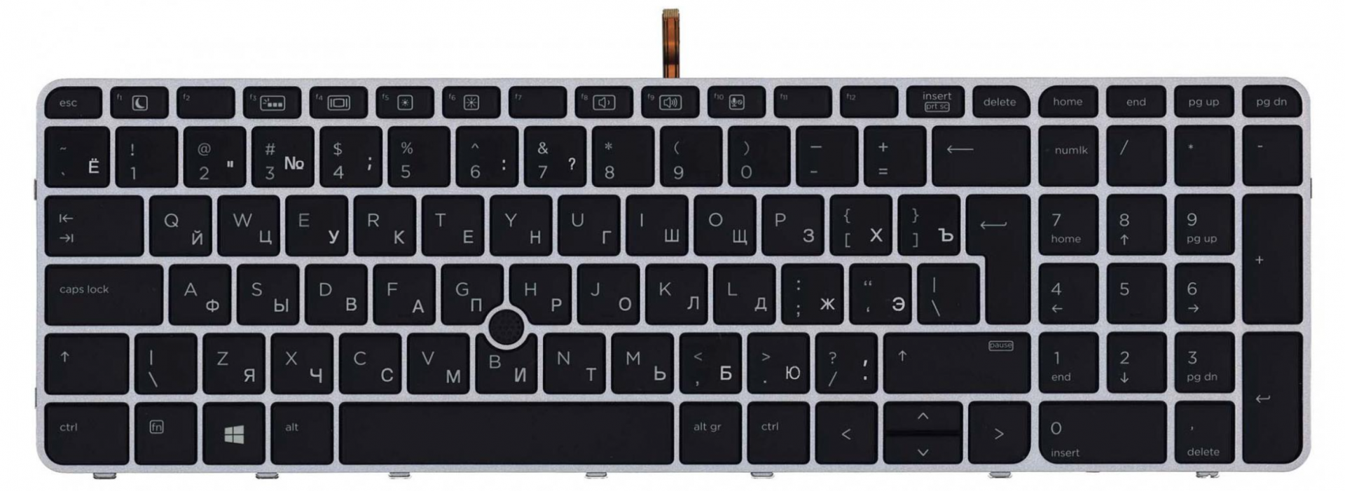 Клавиатура HP Elitebook 850 G4 Z2W88EA с серой рамкой и подсветкой, OEM