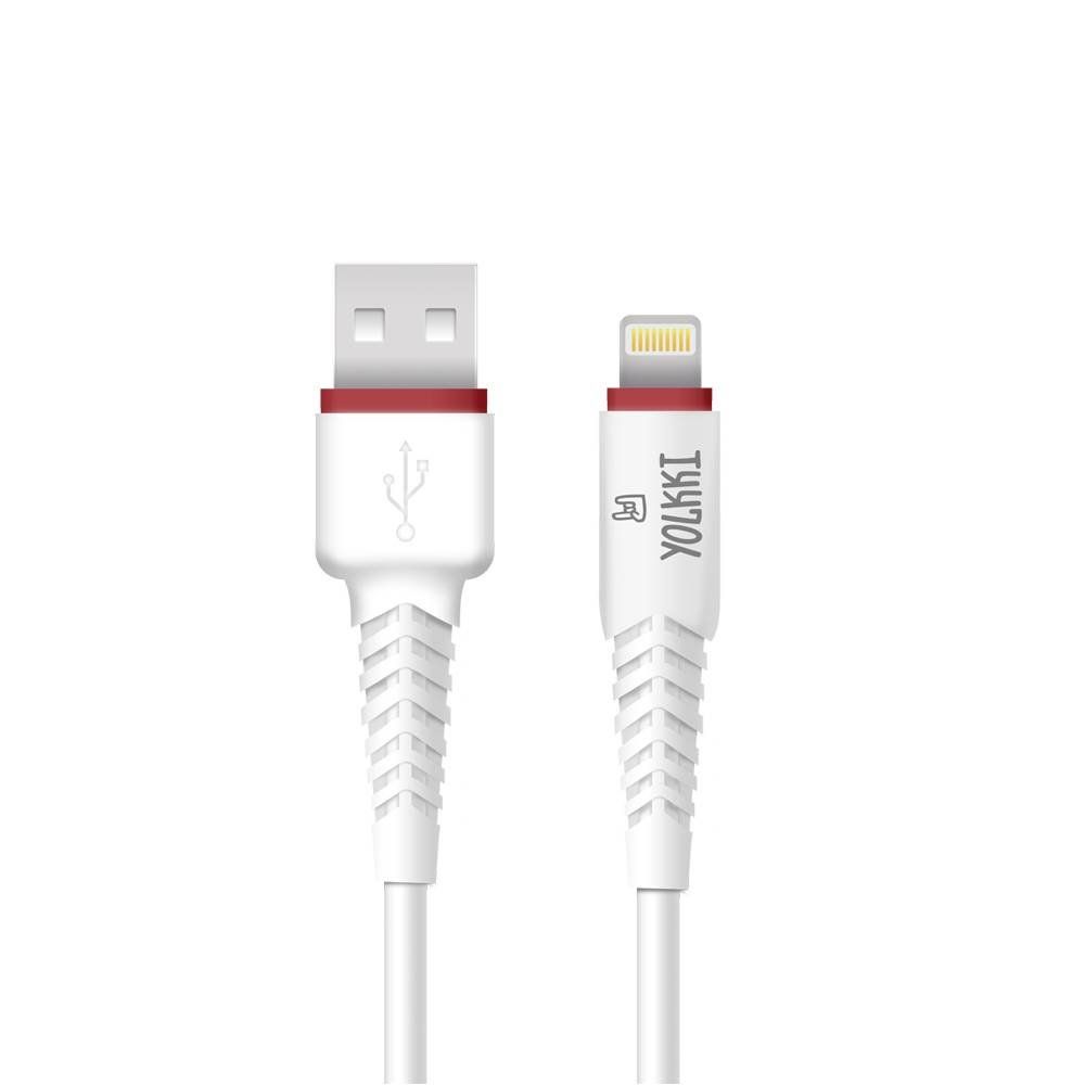 Кабель USB - Lightning 8-pin YOLKKI Pro 04 NEW box белый (1м) /max 2,1A/
