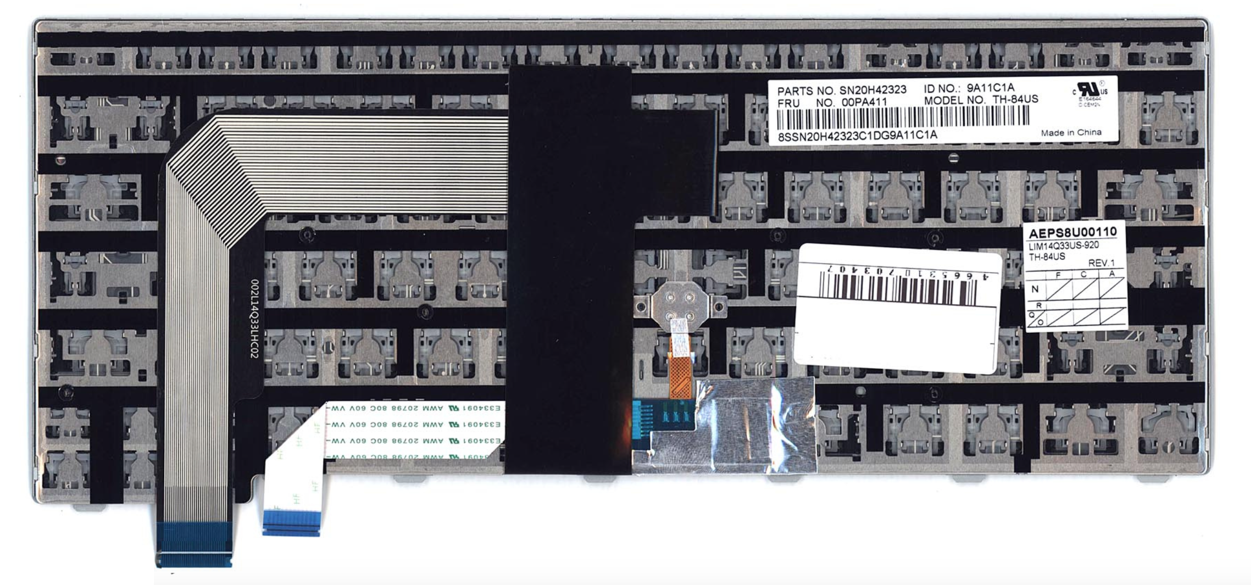 Клавиатура Lenovo ThinkPad T460s-32CD с серебристой рамкой, OEM