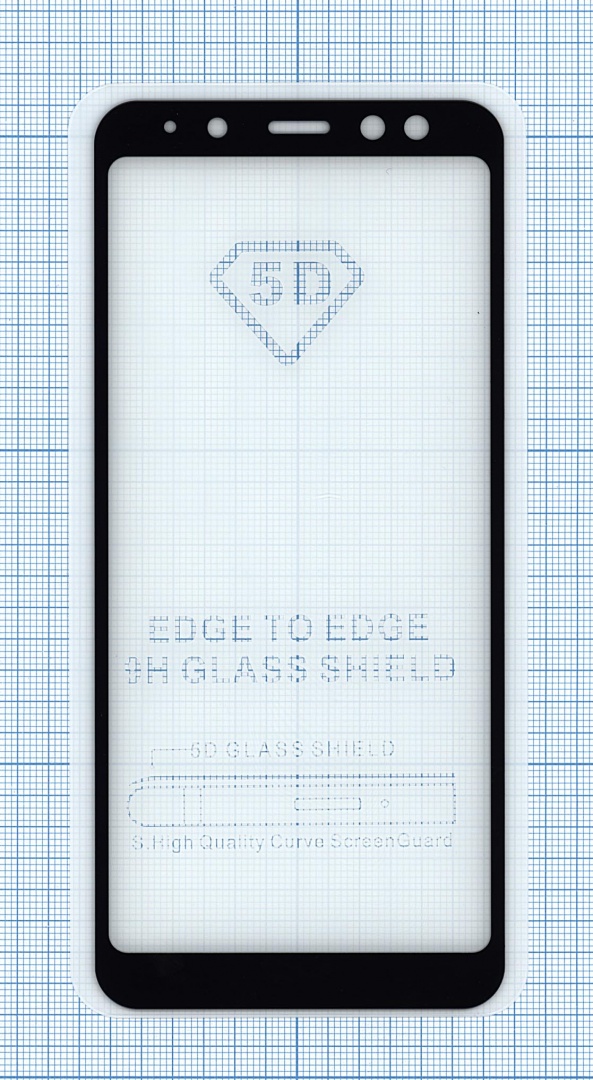 Защитное стекло для Samsung Galaxy A8 черное