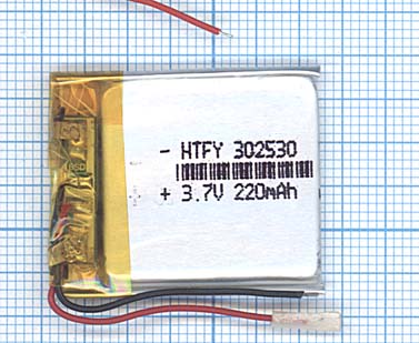 Аккумулятор Li-Pol (батарея) 3*25*30мм 2pin 3.7V/220mAh