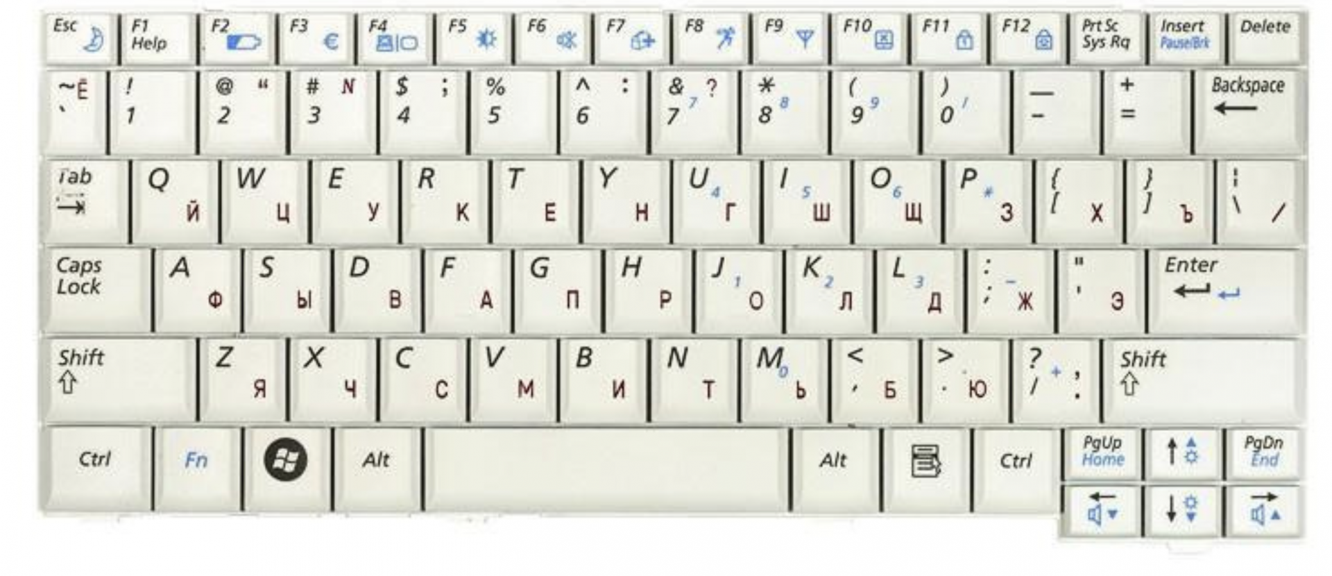 Клавиатура Samsung NC10 белая, OEM