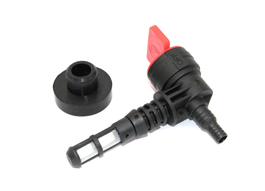 Кран топливный для B&S,угловой с фильтром  131081