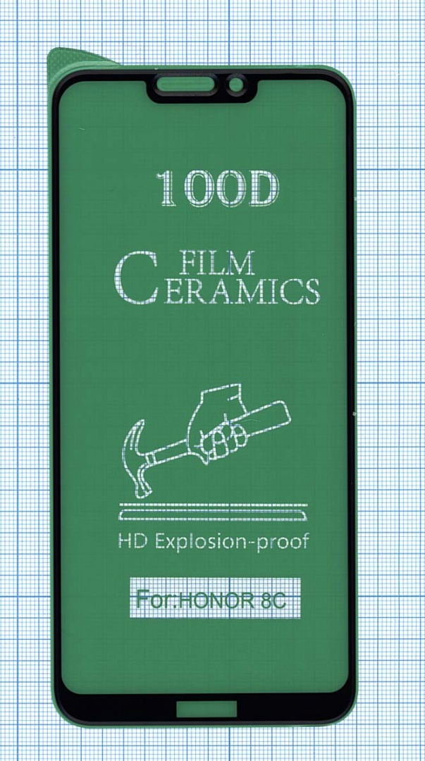 Керамическая пленка (стекло) для Huawei Honor 8C черная