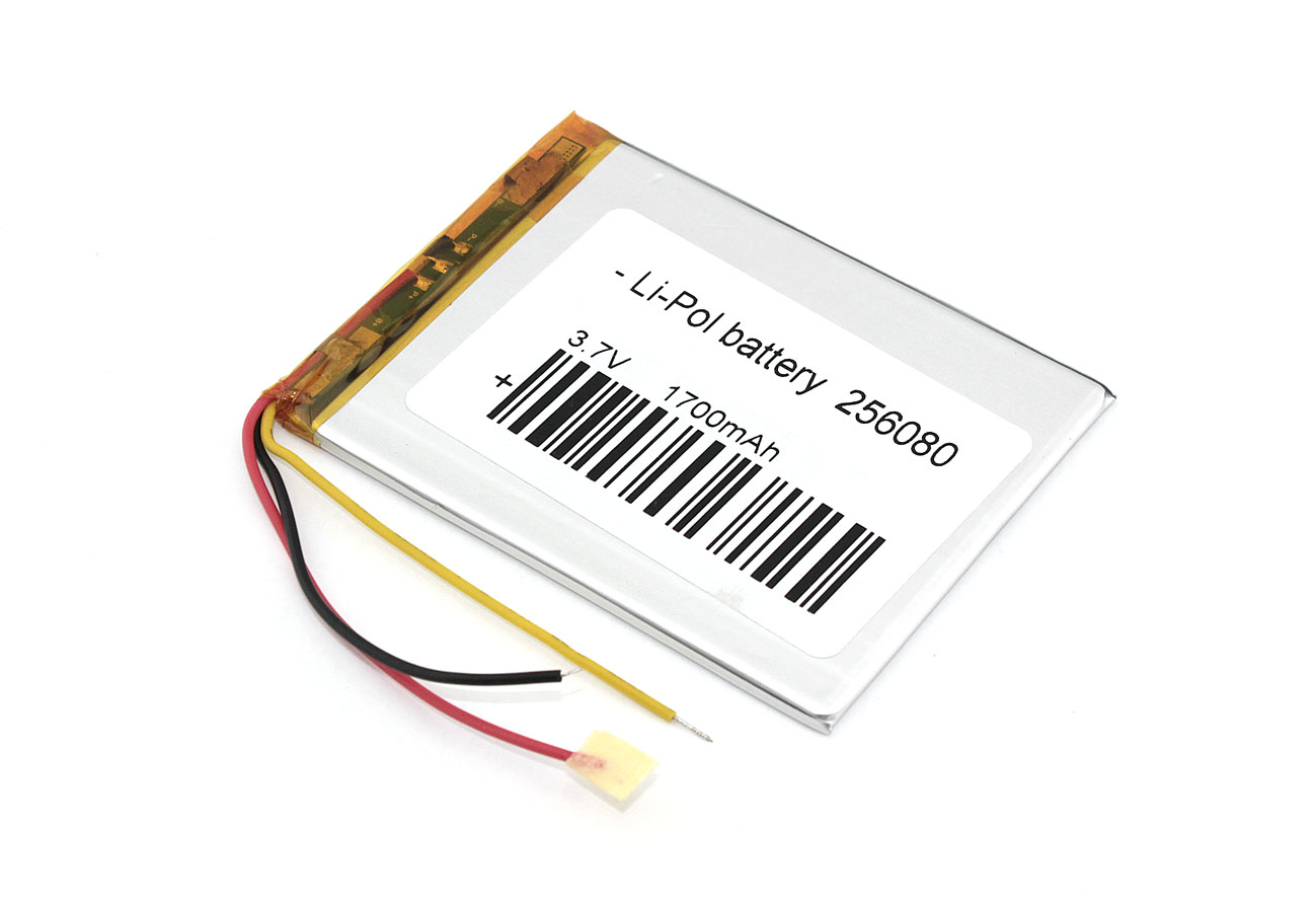 Аккумулятор Li-Pol (батарея) 2.5*60*80мм 3pin 3.7V/1700mAh