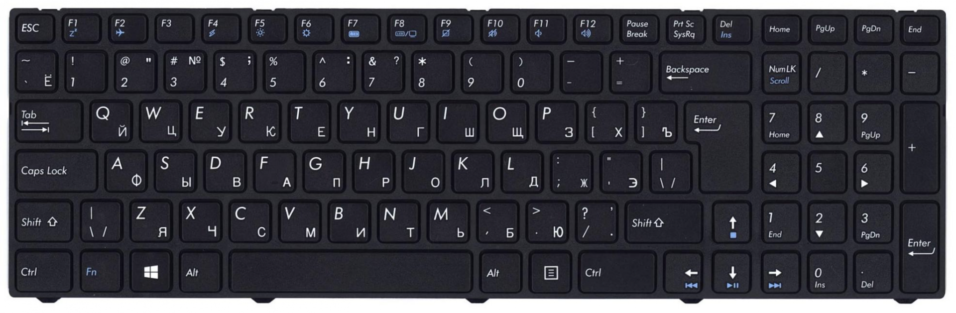 Клавиатура DNS Pegatron C17 с рамкой, OEM