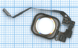 Кнопка HOME в сборе с механизмом и шлейфом для iPhone 5S белая