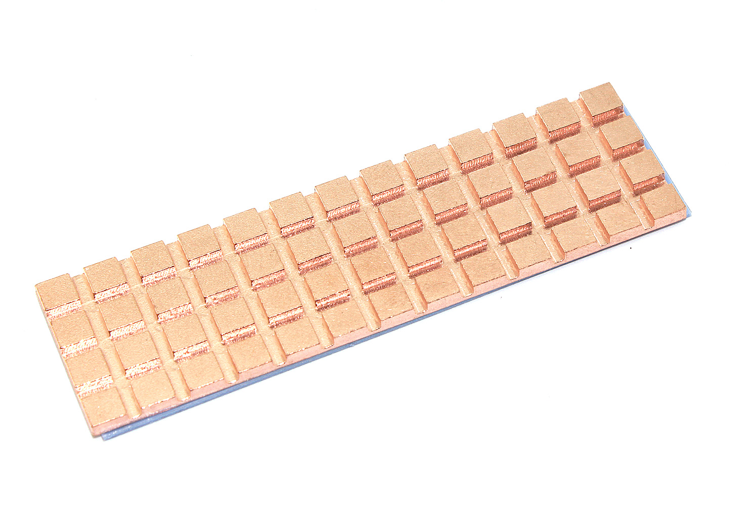 Медный  радиатор для М.2 SSD с термопрокладкой 0,5 мм, 70х20х2 мм