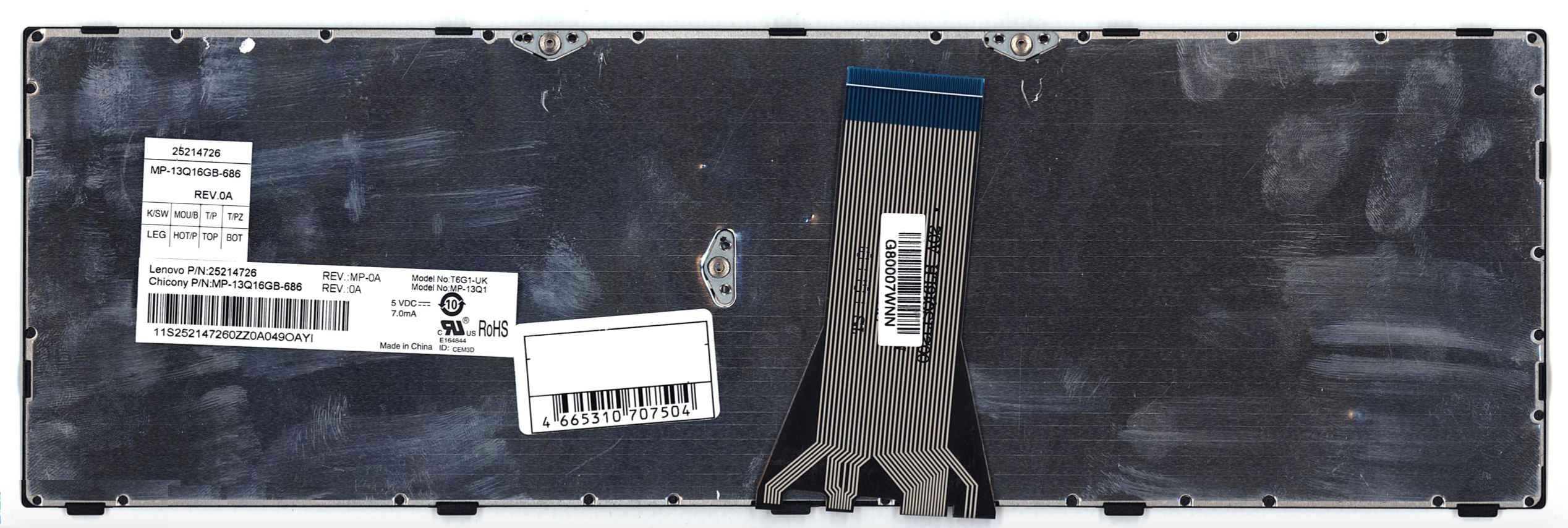 Клавиатура Lenovo IdeaPad B50-30 с салатовой рамкой, OEM