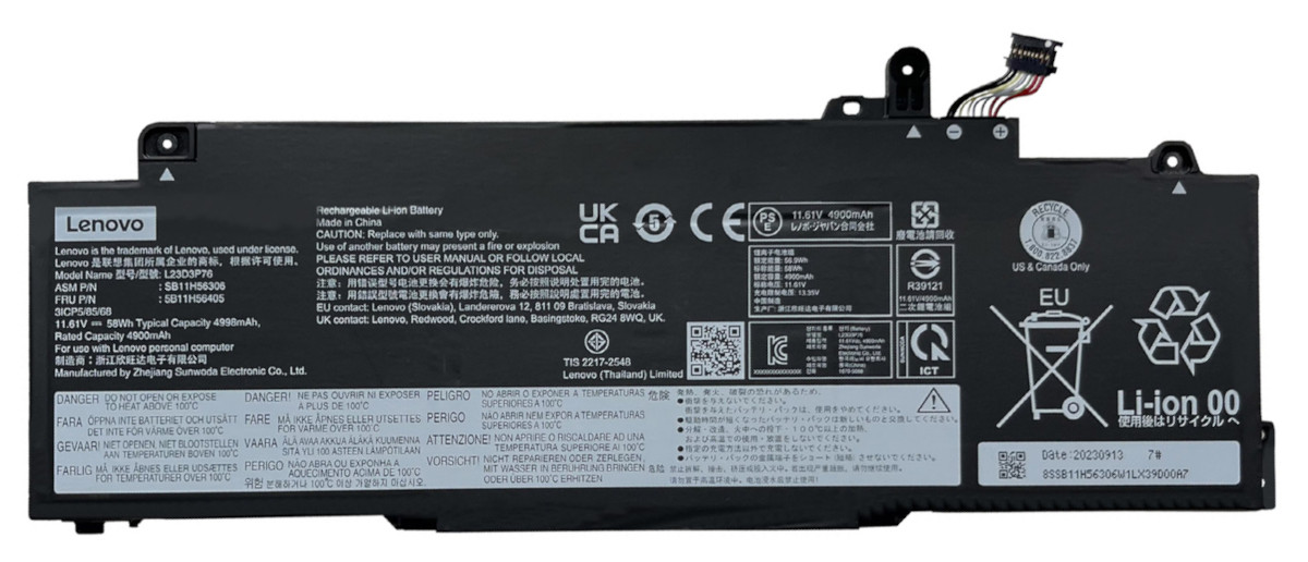 Аккумуляторная батарея для ноутбука Lenovo ThinkPad T14s Gen 5 (L23D3P76) 11.61V 58Wh