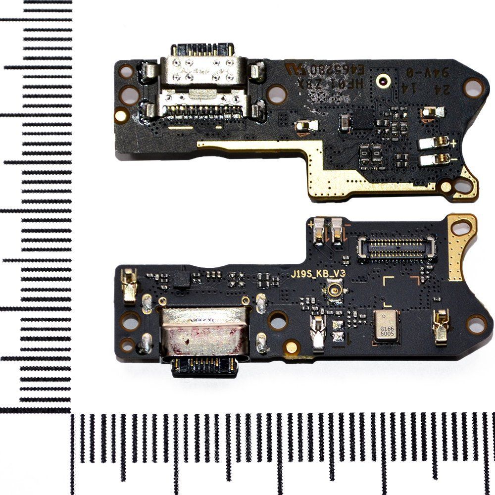 Шлейф (плата) Xiaomi Redmi Note 9T + системный разъем + разъем гарнитуры + микрофон orig Factory