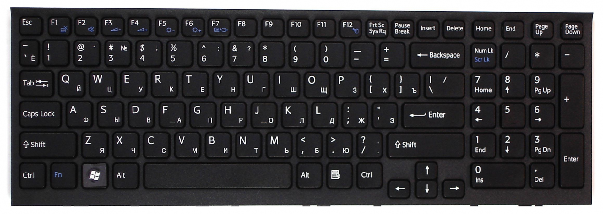 Клавиатура Sony Vaio VPC-EL VPCEL3S1E/W с черной рамкой, OEM