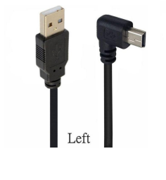 Кабель USB  Type A на Mini USB угол влево 0,25 м