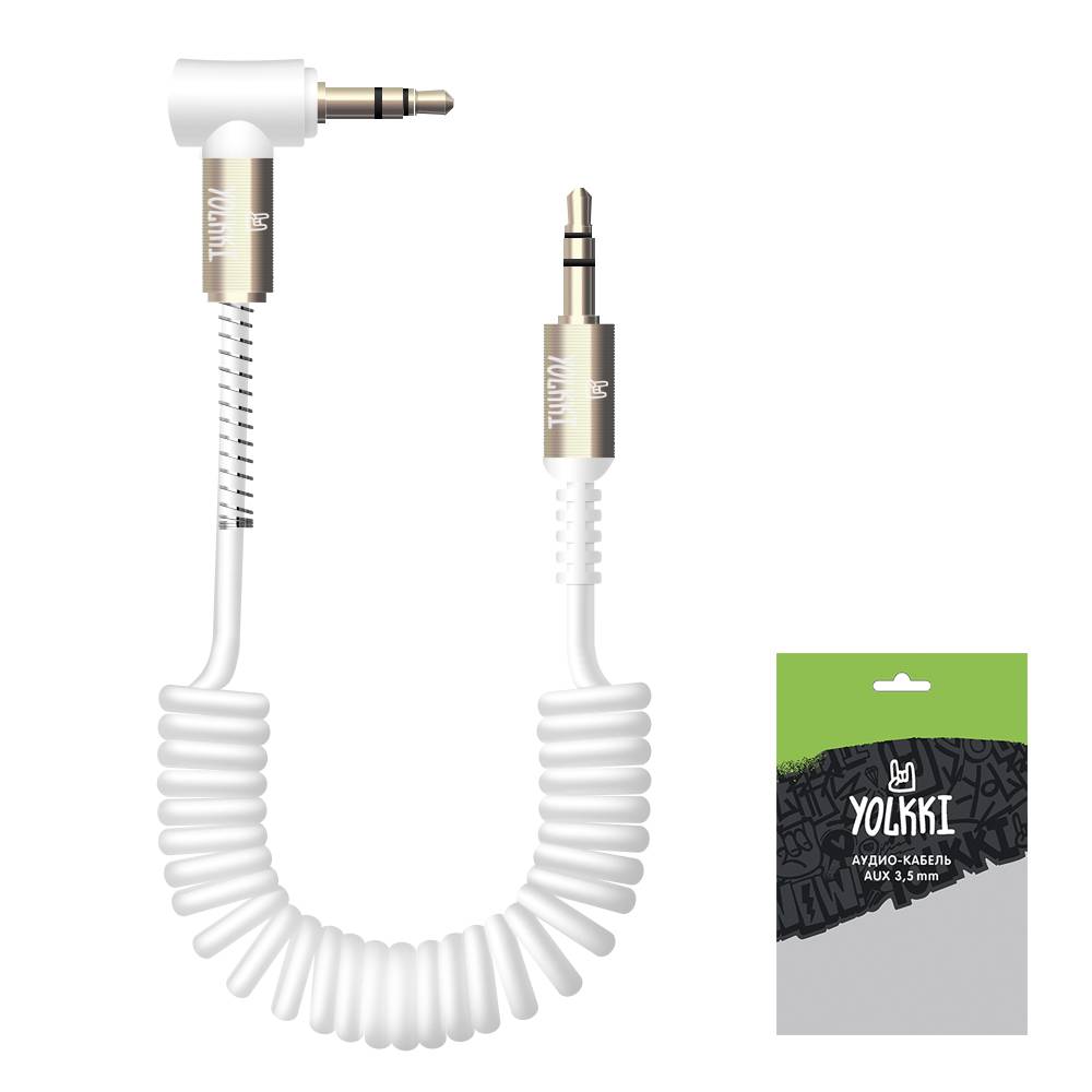 Кабель AUX YOLKKI Drum pack белый (1,8м)