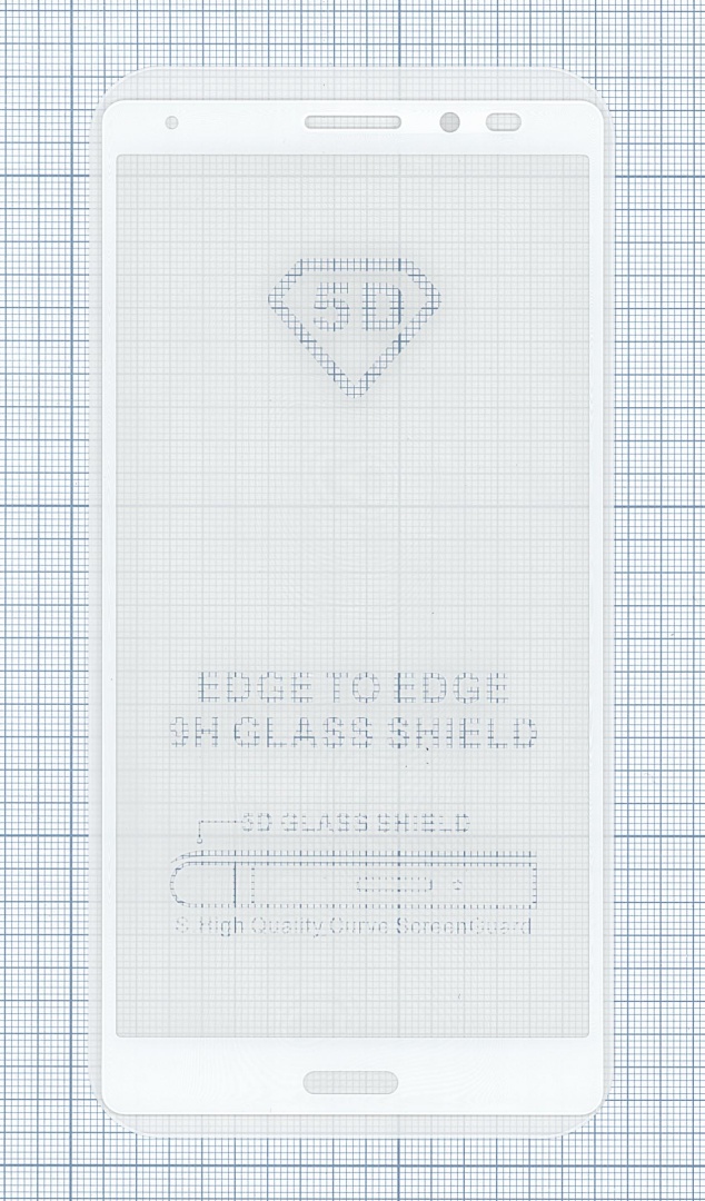 Защитное стекло "Полное покрытие" для Huawei Mate 8 белое