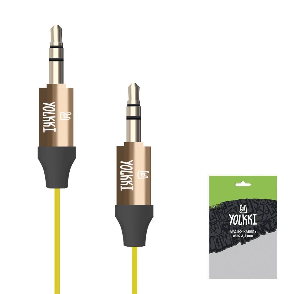 Кабель AUX YOLKKI Piano pack желтый (1м)