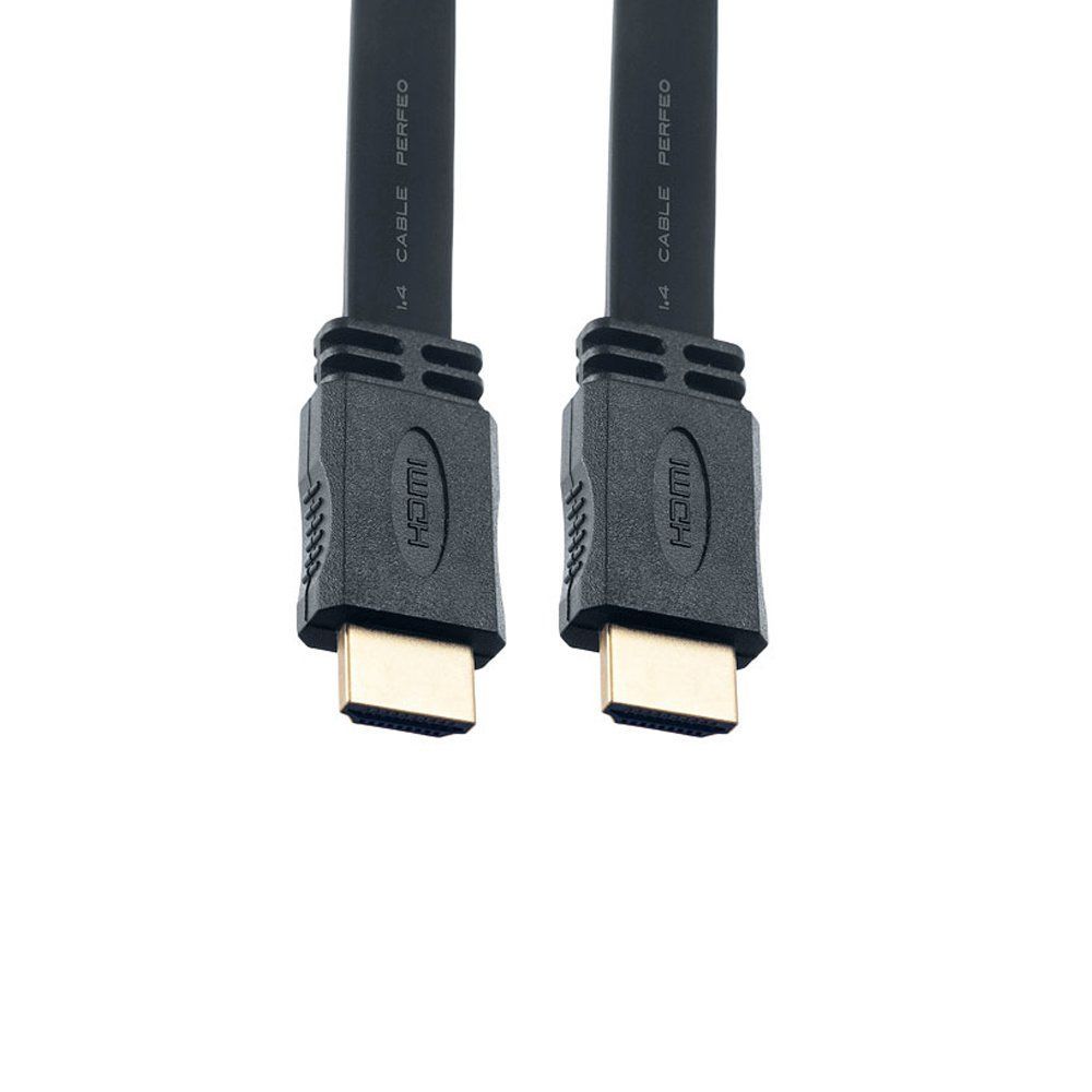 Кабель HDMI PERFEO (H1302) плоский черный (2м)