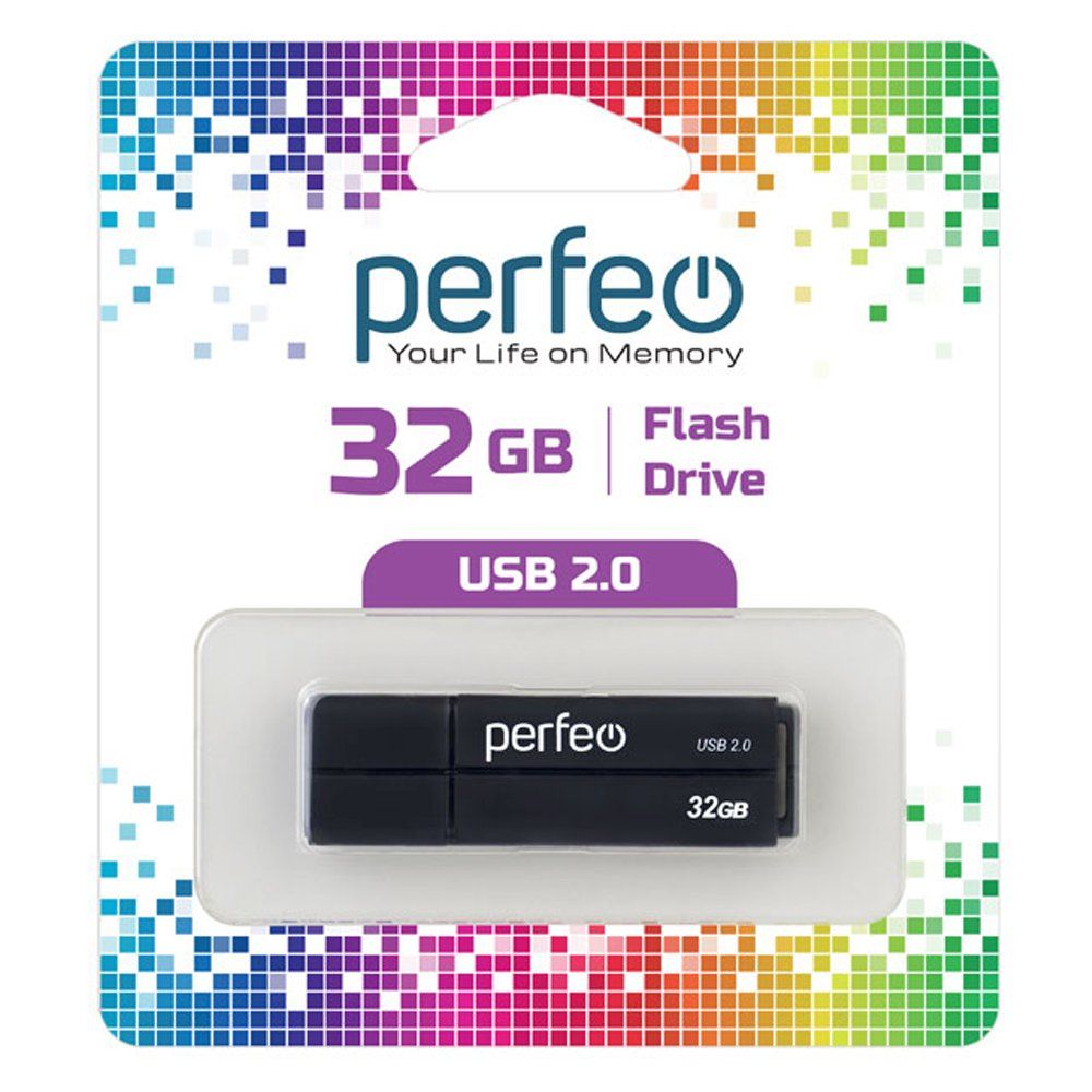 32GB USB 2.0 Flash Drive PERFEO C01G2 черный (PF-C01G2B032)