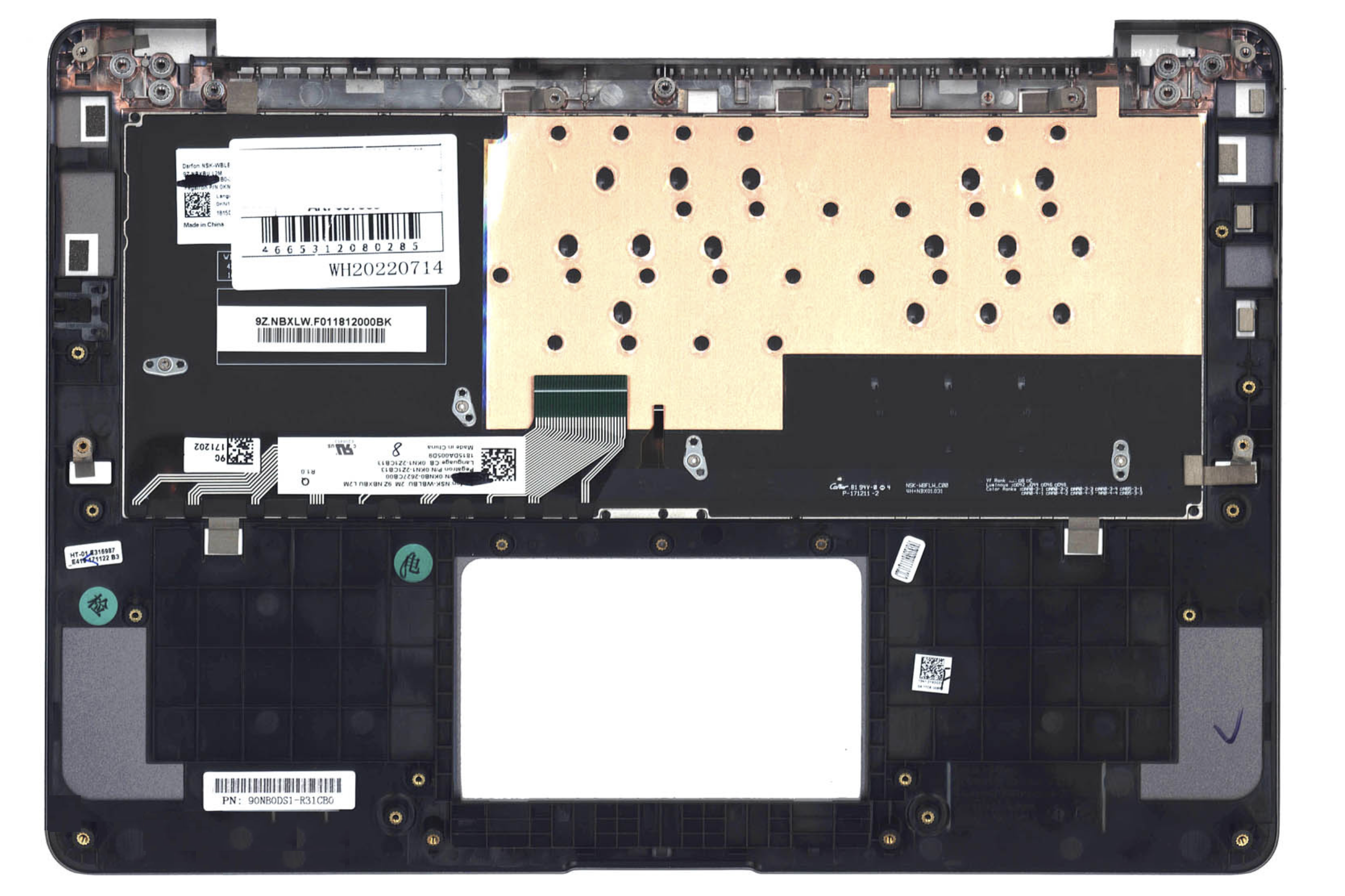 Топкейс в сборе с клавиатурой Asus ZenBook Q324UA с подсветкой, OEM