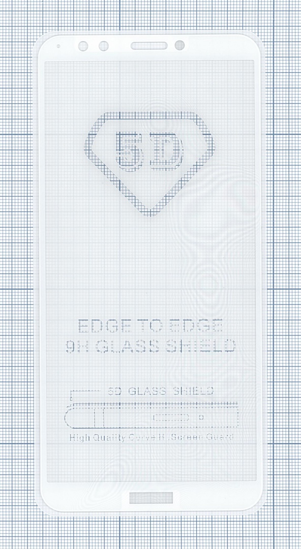 Защитное стекло "Полное покрытие" для Huawei Honor 7C pro белое