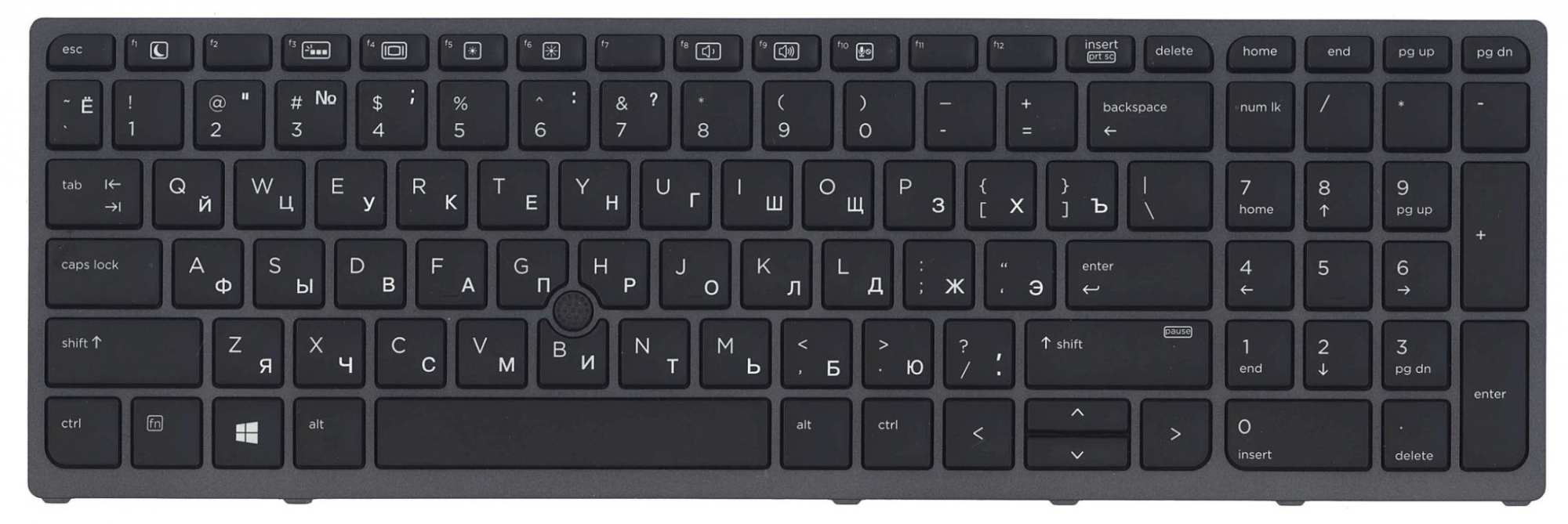 Клавиатура HP Zbook 17 G3 с подсветкой, с указателем, OEM