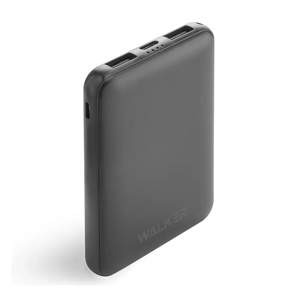 Power Bank 5000mA WALKER WB-305 (2USB выхода 2,1A/Вход MicroUSB, Вход Type-C) черный