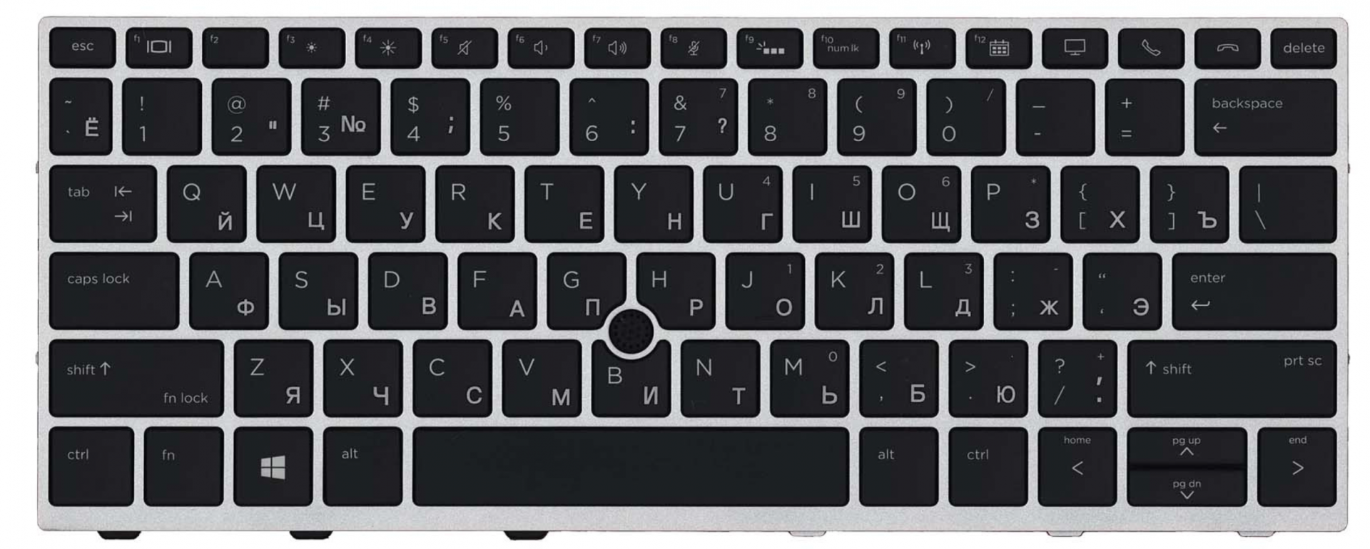 Клавиатура HP Elitebook 830 G5 3JX74EA с серой рамкой и подсветкой, OEM