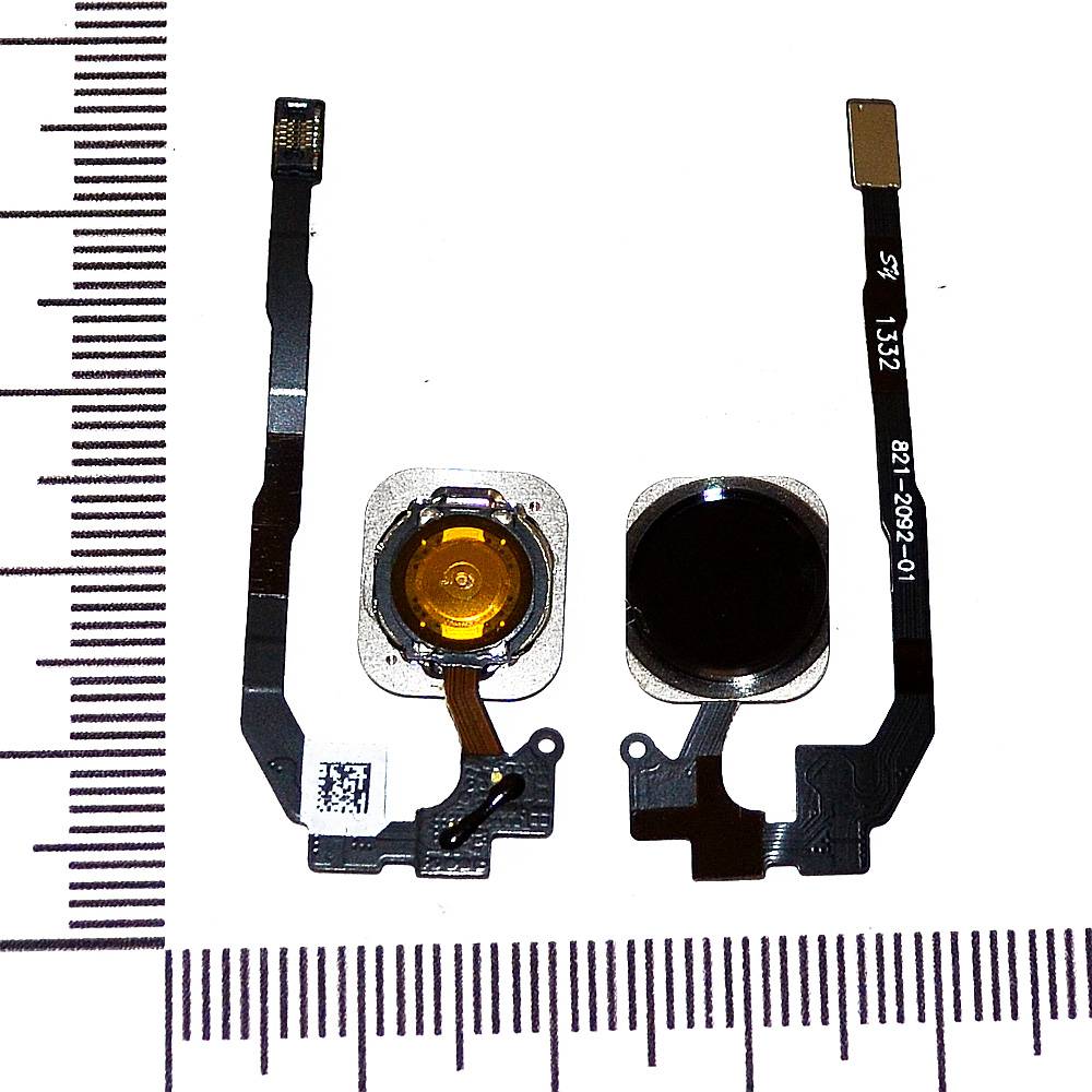 Механизм кнопки HOME iPhone 5S/SE с толкателем и шлейфом черный