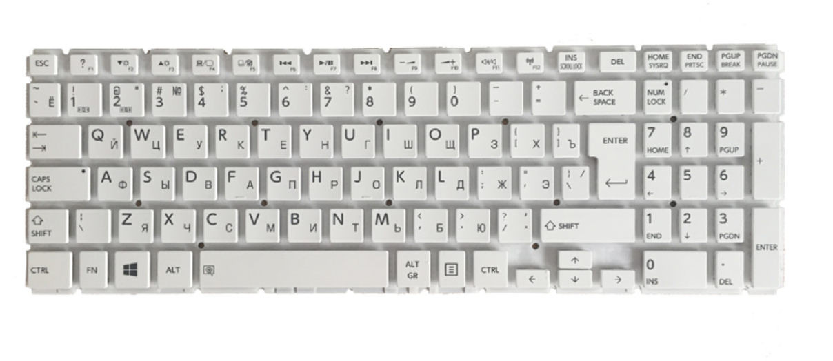 Клавиатура Toshiba Satellite P55W белая, OEM