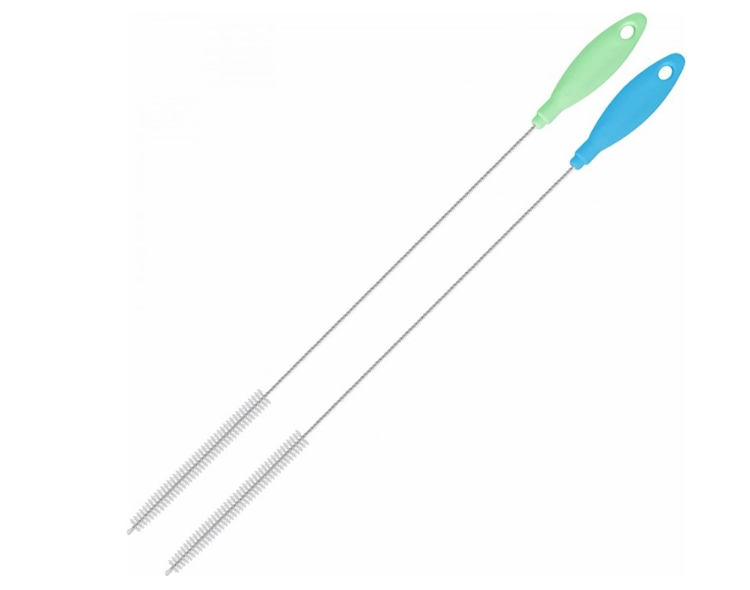 Щетка-ёршик длинная для чистки трубки капучинатора, цвет синий зеленый