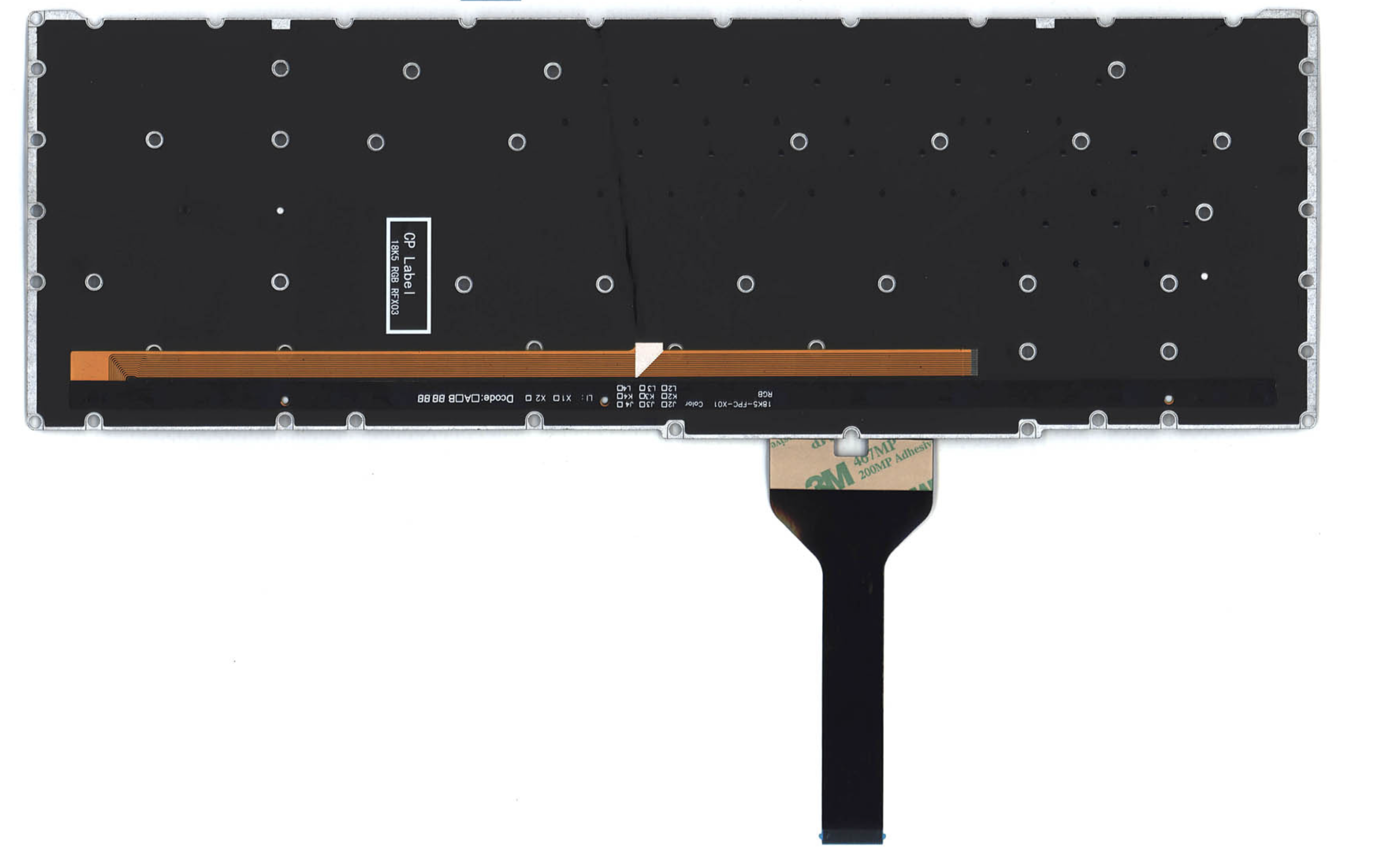 Клавиатура Acer Nitro 5 AN517-41 с подсветкой, узкий шлейф, синие буквы OEM