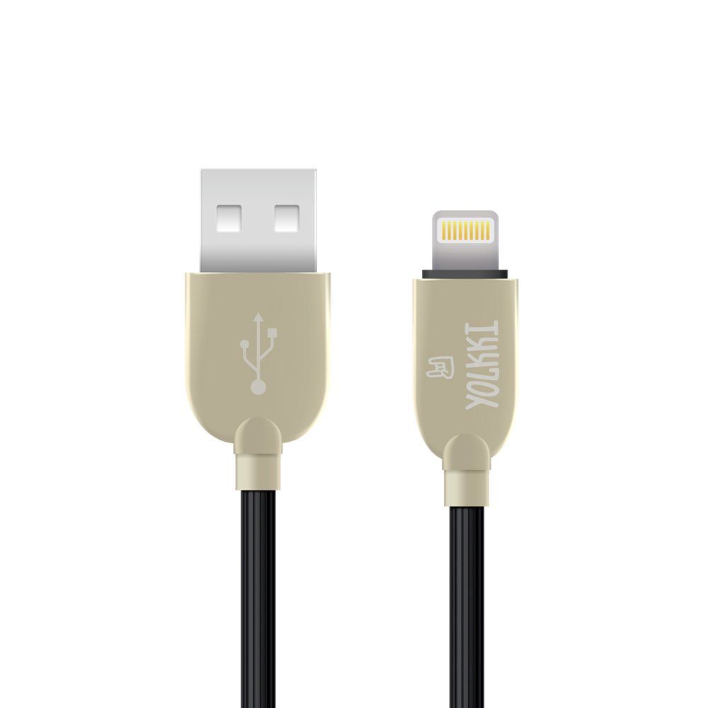 Кабель USB - Lightning 8-pin YOLKKI Pro 01 pack черный (1м) /max 2,1A/