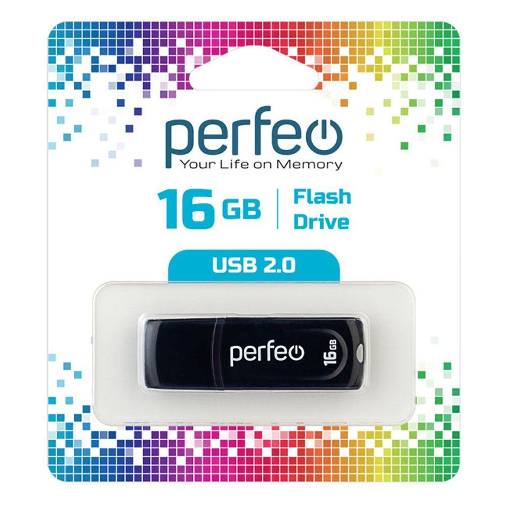 16GB USB 2.0 Flash Drive PERFEO C09 черный (PF-C09B016)