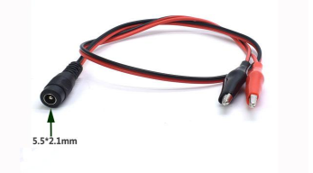 Кабель с разъемами DC  5.5х2.1 мм мама на  зажимы типа "крокодил"