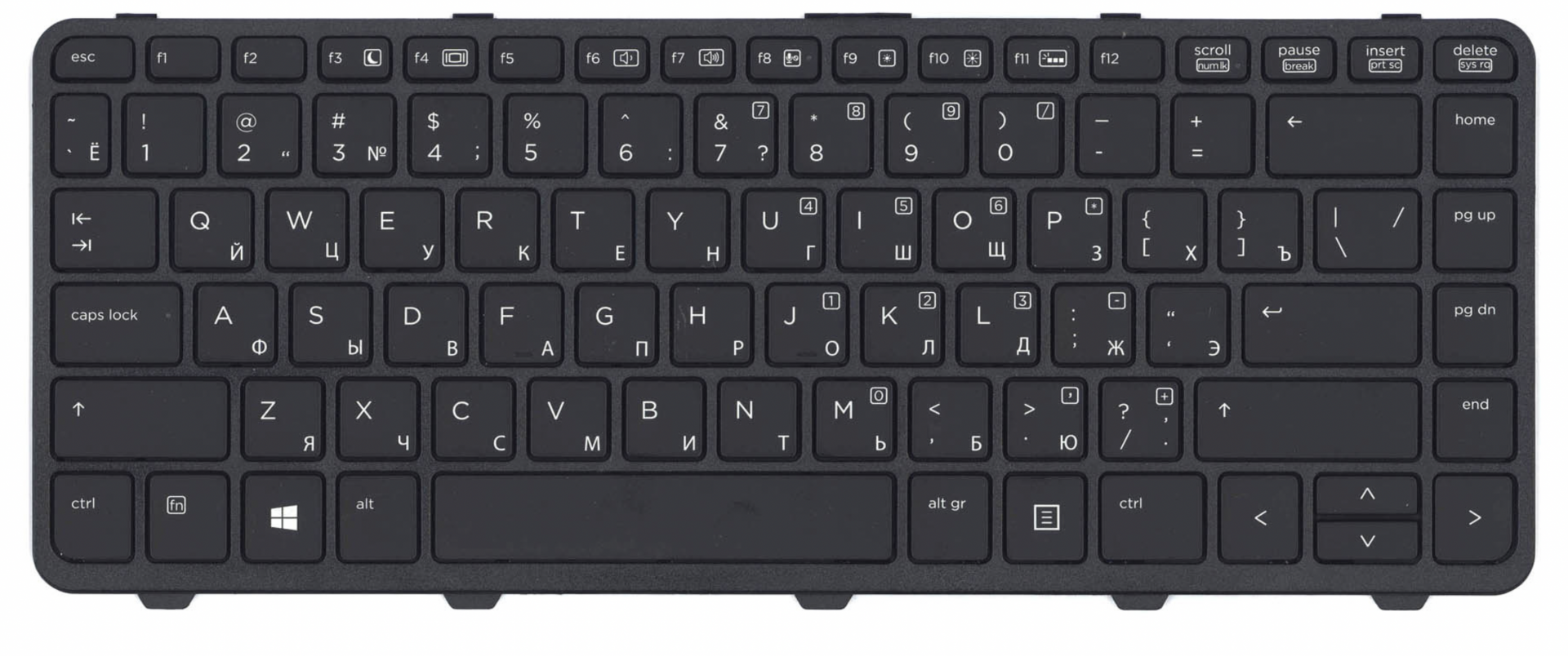 Клавиатура HP ProBook 430 G2 с рамкой, с подсветкой, OEM