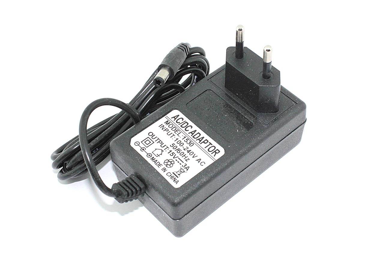 Блок питания (сетевой адаптер) 15V 3A 5.5x2.5