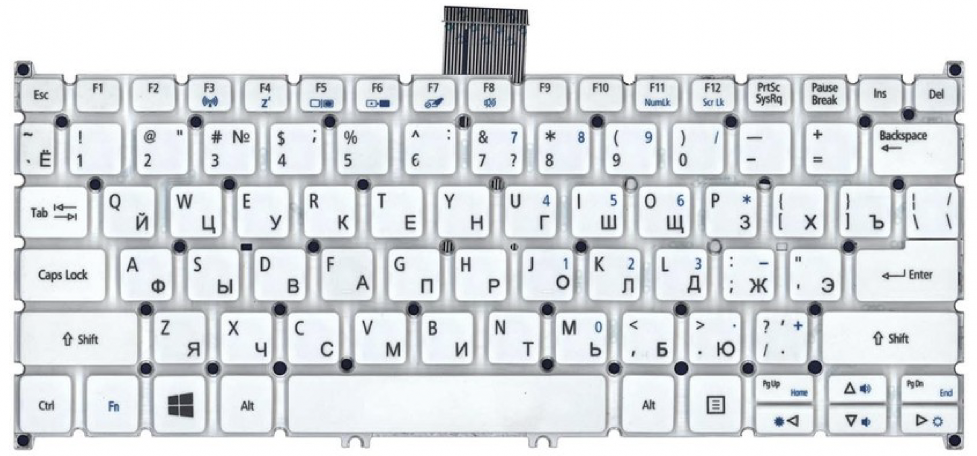 Клавиатура Acer Aspire V5-122 белая, OEM